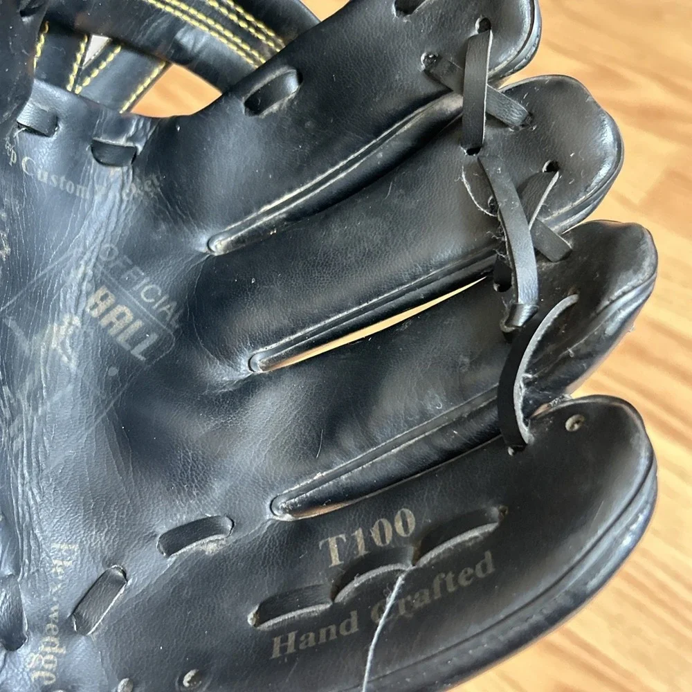 Vintage Youth Offical T Ball USA Glove T-100 RHT Handcrafted Black Size 9.5